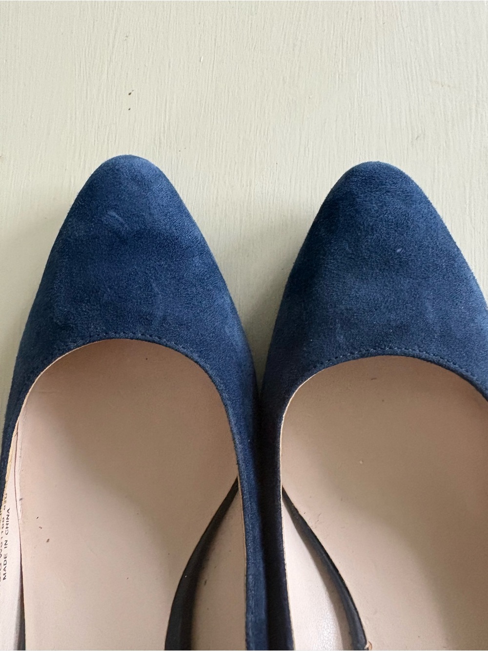 Blue Suede Cole Haan Shoes with Wedged 2” Heels.